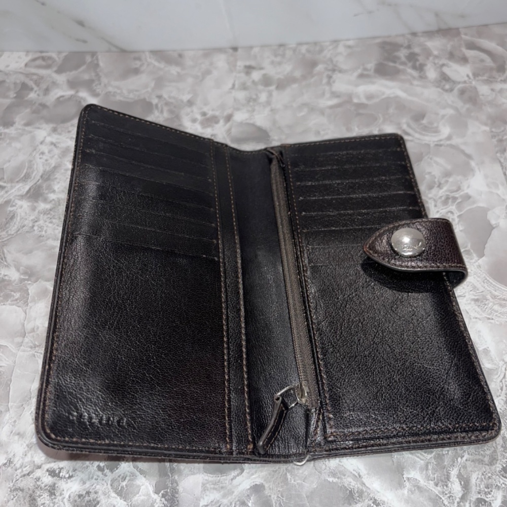 Celine logo gray denim long wallet - Picture 5 of 11